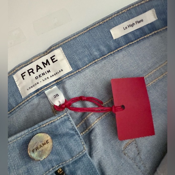 NWOT$248 FRAME Made In USA Le High Flare Jeans Women 28x34” Light Denim Flared - Picture 13 of 16